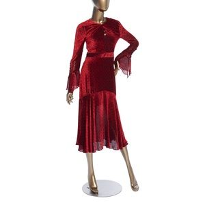 Prabal garung velvet red dress size 2